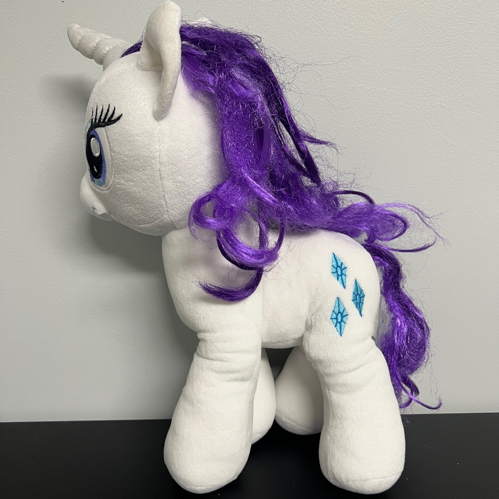 Build-A-Bear My Little Pony Rarity Plush White Purple Unicorn 16" 2014 Hasbro